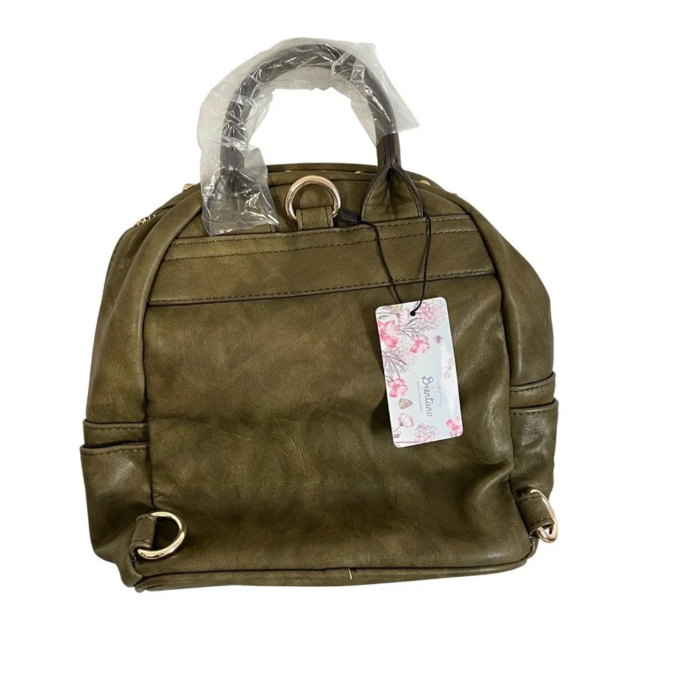 Brentano Mini Backpack Women OS Olive Green Studded Vegan Leather‎ CJ11555